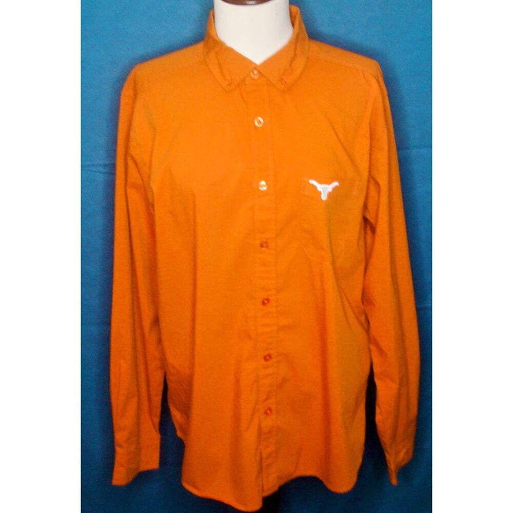 Antigua Texas Longhorns Men's Burnt Orange Long Sleeve Button Up Shirt